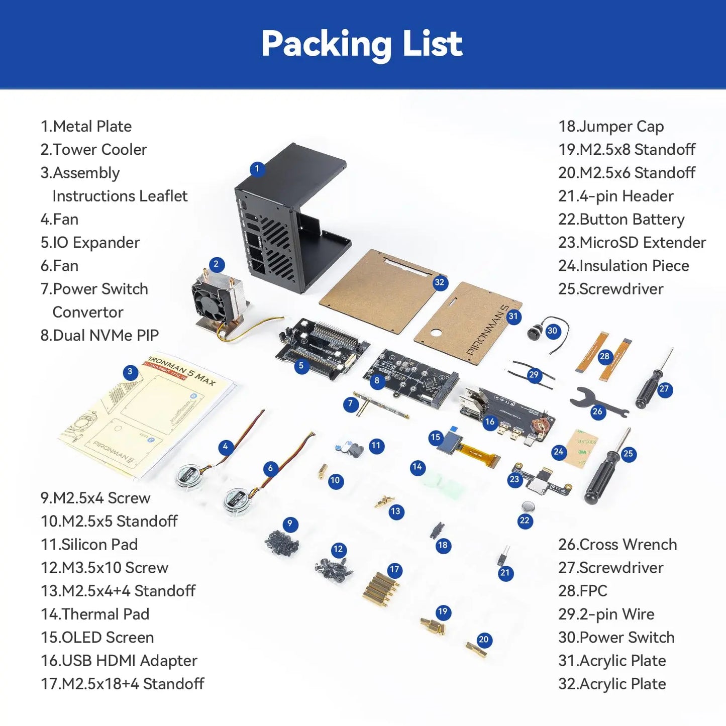 Pironman 5-MAX PC Tower Case for Raspberry Pi 5 (Pi Not Included), Dual Nvme SSD Support, RAID 0/1 Compatibility, OLED Display, Dual RGB Fans, Tower Computer Cooler