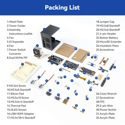 Pironman 5-MAX PC Tower Case for Raspberry Pi 5 (Pi Not Included), Dual Nvme SSD Support, RAID 0/1 Compatibility, OLED Display, Dual RGB Fans, Tower Computer Cooler