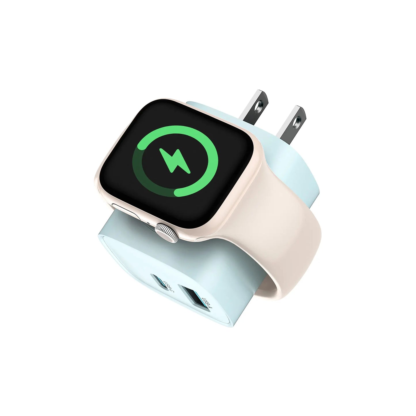 【Fast Charger】 Tessan 3-In-1 PD20W USB C Charger Block with Built-In Wireless Watch Charging, Dual Ports Wall Charger Compatible with Iwatch Ultra/9/8/7/6, Iphone 17/17 Pro/16/16 Pro/15 Series, Electronic Cellphone, Apple Watch Seires
